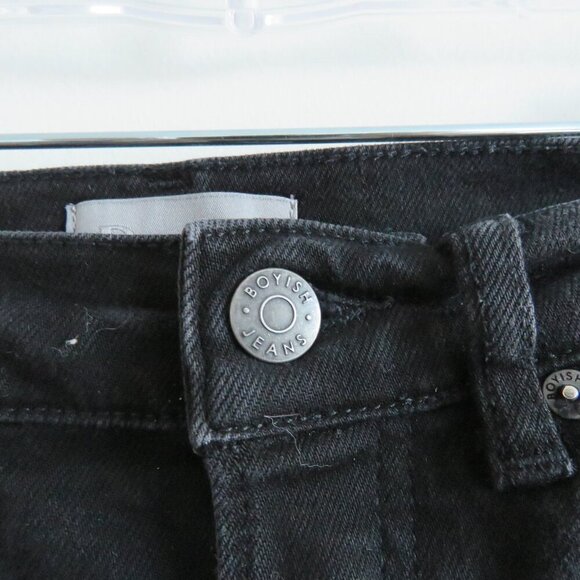 BOYISH Dempsey High Rise Jeans in La Strada Black - Size 24 - Picture 4 of 15